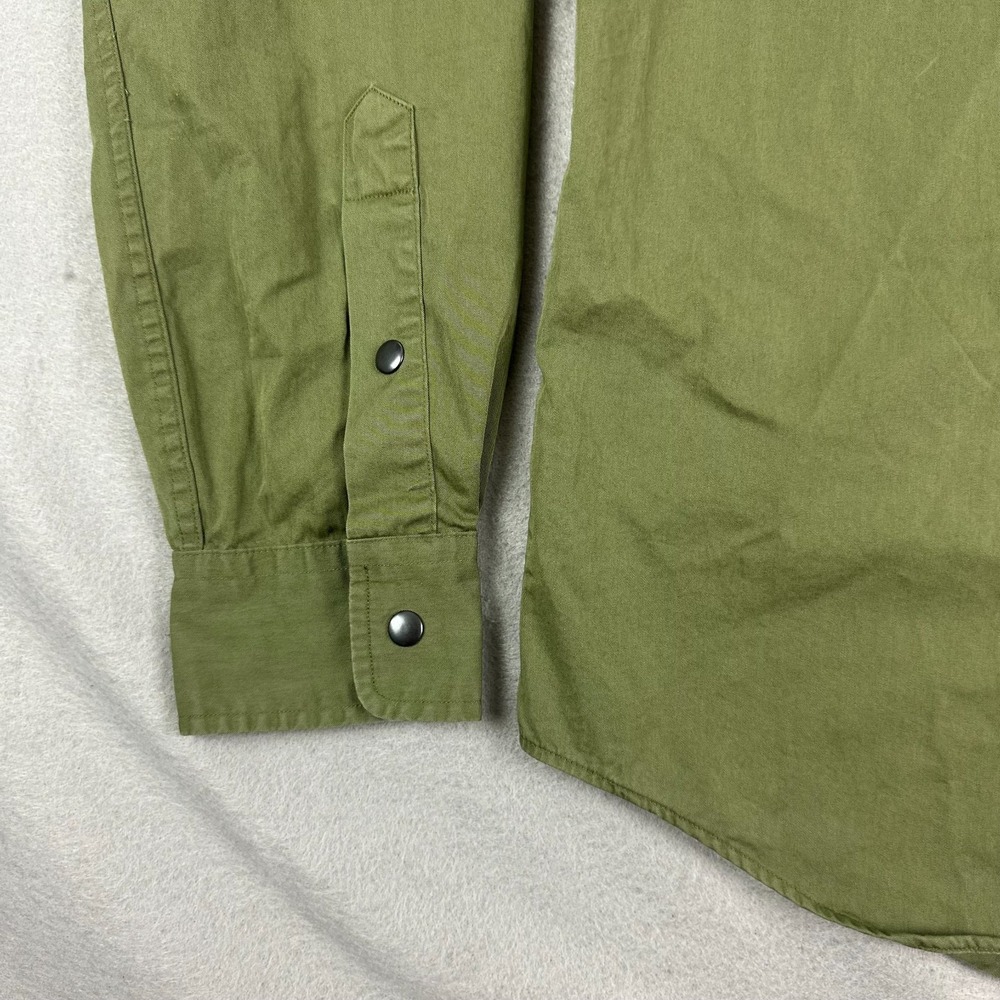 Polo Ralph Lauren Mens Twill Utility Shirt M Green Classic Fit snap long sleeve - Picture 7 of 16